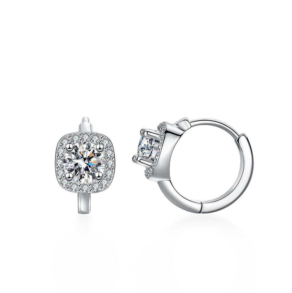Fashion Silver Women's Moissanite Earrings