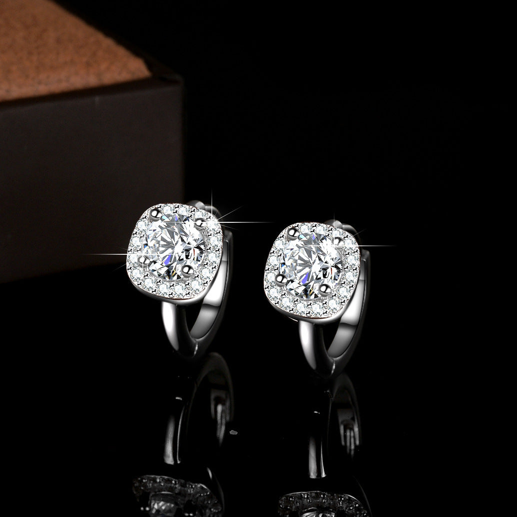 Fashion Silver Women's Moissanite Earrings
